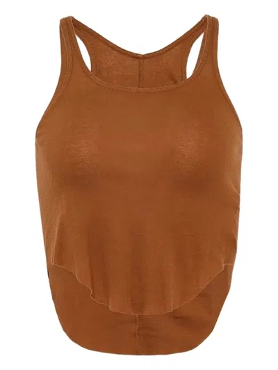 Rick Owens Drkshdw Asymmetric Tank Top In Brown