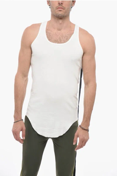 Rick Owens Drkshdw Asymmetric Tank Top With Self-tie Detail In White