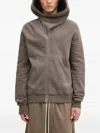 Rick Owens Drkshdw Asymmetric Zipped Hoodie In Brown