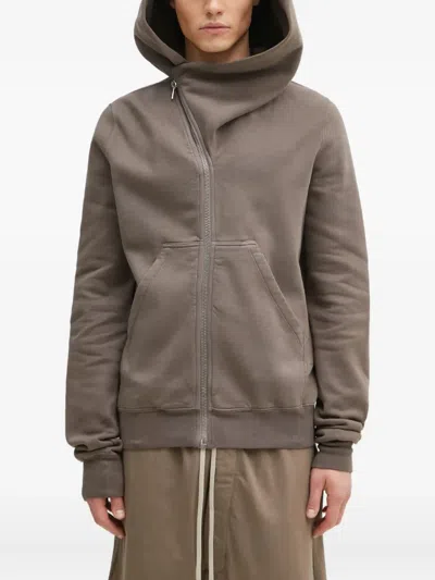 Rick Owens Drkshdw Asymmetric Zipped Hoodie In Brown