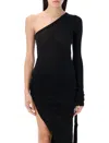 Rick Owens Drkshdw Asymmetrical Black Ziggy Top In Black