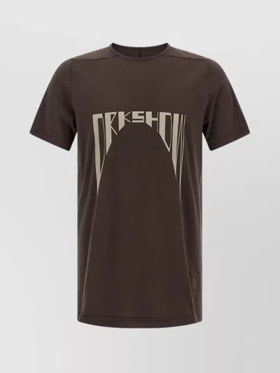 RICK OWENS DRKSHDW ASYMMETRICAL HEM GRAPHIC PRINT T-SHIRT