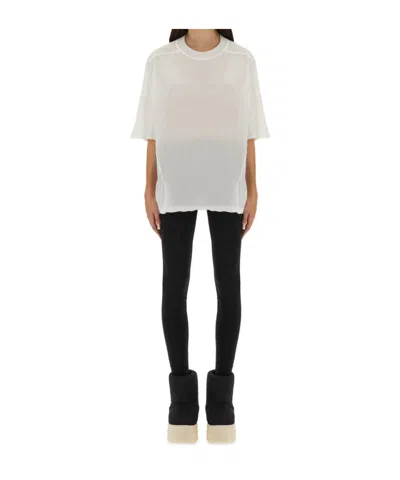 Rick Owens Drkshdw Asymmetrical-hem Organic Cotton Top In Neutral