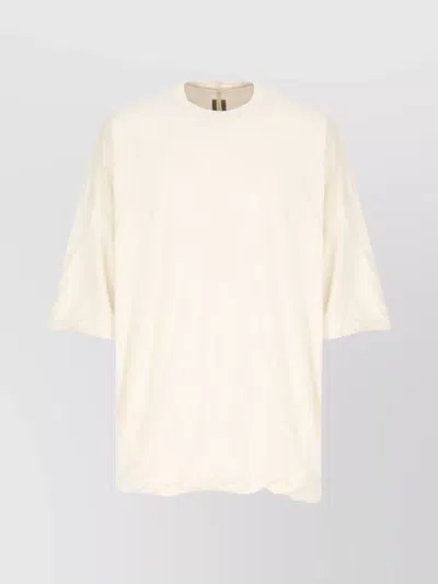 Rick Owens Drkshdw Asymmetrical Hem Short Sleeves In Neutral