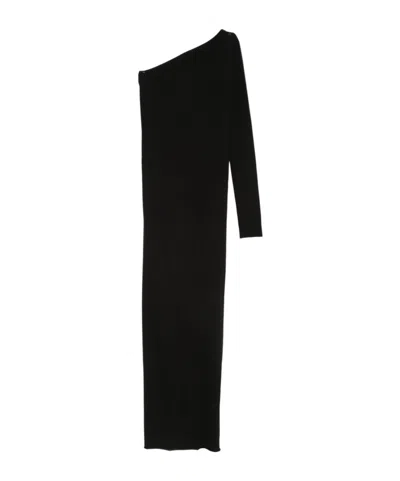 RICK OWENS DRKSHDW ASYMMETRICAL-NECKLINE MAXI DRESS