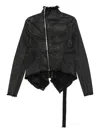 Rick Owens Drkshdw Asymmetrical Zip Jacket In Black