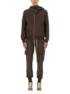 Rick Owens Drkshdw Asymmetric Collar Knitwear Kangaroo Pocket In Brown