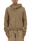 Rick Owens Drkshdw Asymmetrical Zipper Sweatshirt In Brown