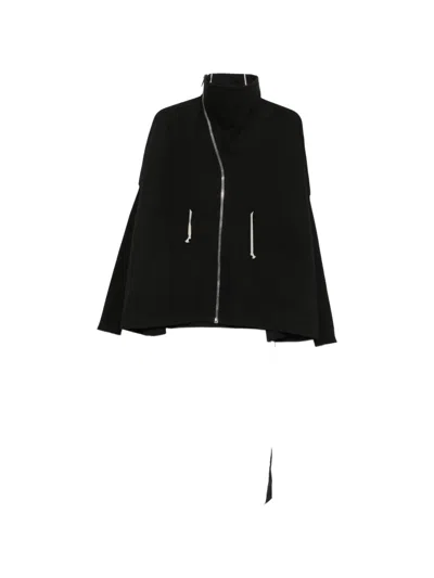 Rick Owens Drkshdw Asymmetric-zip Funnel-neck Sweatshirt In Black