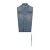 Rick Owens Drkshdw Indigo Hollywood Sl Tommy Jumbo Denim Overshirt In Blue