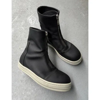 Pre-owned Rick Owens Drkshdw Aw20 “performa” Front Zip Sneaker Boots In Black
