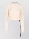 Rick Owens Drkshdw Back Tie Crew Neck Cropped Long Ribbed