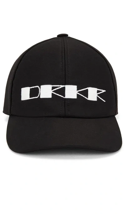 Rick Owens Drkshdw Logo刺绣棒球帽 In Black & Milk