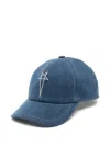 Rick Owens Drkshdw Curved Brim Cap In Blue
