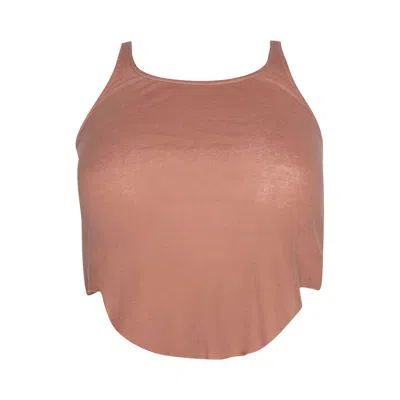 Pre-owned Rick Owens Drkshdw Basic Cropped Tank 'dark Pink'