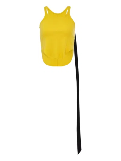 Rick Owens Drkshdw Basic Tie Tank In Yellow