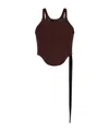 Rick Owens Drkshdw Asymmetrical Raw-edge Tank Top In Brown