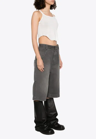 Rick Owens Drkshdw Basic Vintage-effect Tank Top With Strap In White