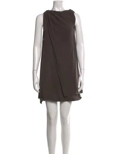 Pre-owned Rick Owens Drkshdw Bateau Neckline Mini Dress In Brown