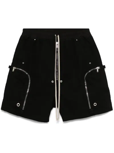 Rick Owens Drkshdw Straight Shorts Zipper Detail Side Pockets Eyelets In Black