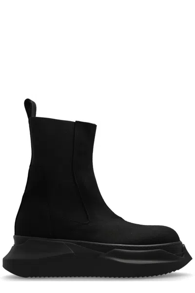 Rick Owens Drkshdw Beatle Abstract Faux Leather Boots In Black