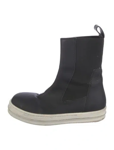 Pre-owned Rick Owens Drkshdw Beetle Leather Chelsea Boots In Blue