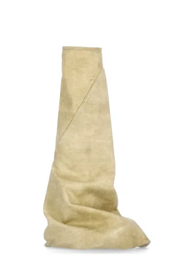 RICK OWENS DRKSHDW BEIGE BEIGE COTTON BOOTS