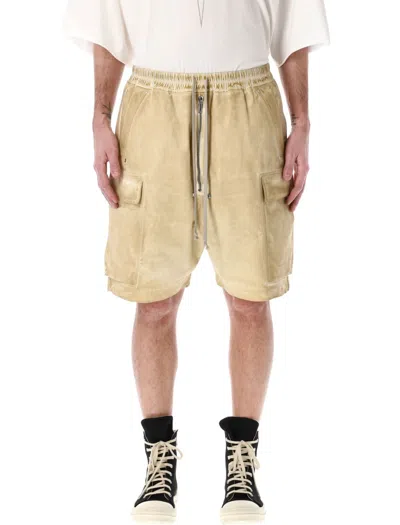 Rick Owens Drkshdw Beige Cargobela Shorts In Parchment