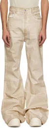 Rick Owens Drkshdw Beige Hollywood Bolan Bootcut Jeans In 81 Parchment