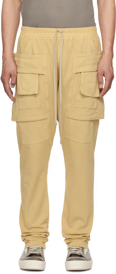 Rick Owens Drkshdw Beige Hollywood Creatch Cargo Drawstring Pants In 81 Parchment