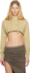Rick Owens Drkshdw Beige Hollywood Cropped Hoodie In 81 Parchment