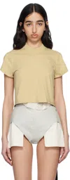 Rick Owens Drkshdw Beige Hollywood Cropped Small Level T-shirt In 81 Parchment