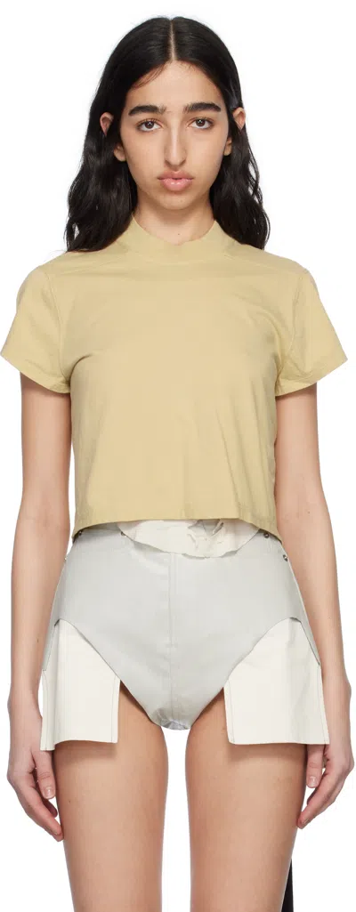 Rick Owens Drkshdw Beige Hollywood Cropped Small Level T-shirt In 81 Parchment