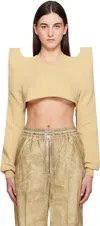 Rick Owens Drkshdw Beige Hollywood Cropped Tecsweat Sweatshirt In 81 Parchment