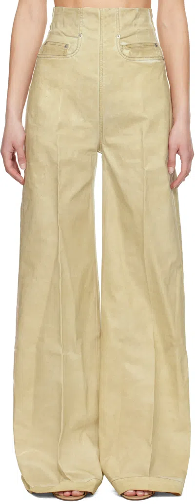 Rick Owens Drkshdw Beige Hollywood Dirt Cooper Jeans In 81 Parchment