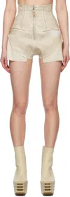 Rick Owens Drkshdw Beige Hollywood Dirt Cutoffs Denim Shorts In 81 Parchment