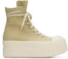 Rick Owens Drkshdw Double Bumper High Top Casual Shoes In 81811 Parchment/pear