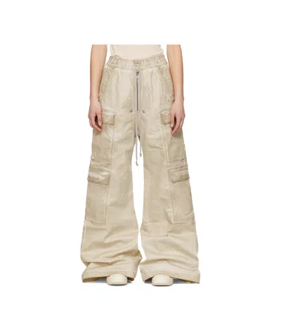 RICK OWENS DRKSHDW BEIGE HOLLYWOOD DOUBLE CARGO JUMBO BELAS JEANS