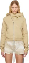Rick Owens Drkshdw Beige Hollywood Mountain Hoodie In 81 Parchment