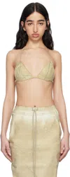Rick Owens Drkshdw Beige Hollywood Overdyed Denim Bra In 81 Parchment