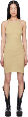 Rick Owens Drkshdw Beige Hollywood Racer Back Tank Minidress In 81 Parchment