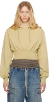 Rick Owens Drkshdw Beige Hollywood Tatlin Hoodie In 81 Parchment