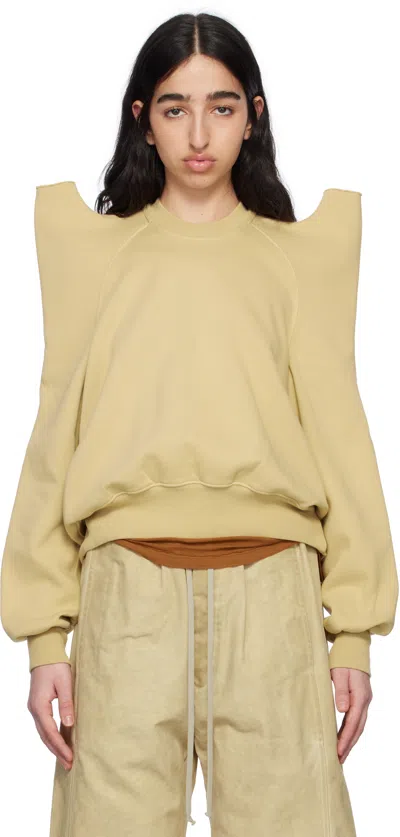 Rick Owens Drkshdw Beige Hollywood Tecsweat Sweatshirt In 81 Parchment