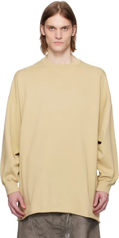 Rick Owens Drkshdw Beige Hollywood Tommy Ls Sweatshirt In 81 Parchment