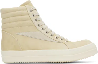 Rick Owens Drkshdw Beige Hollywood Vintage High Sneakers In 8111 Parchment/milk/