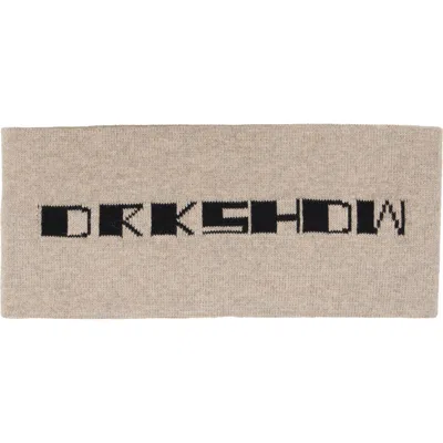 Rick Owens Drkshdw Beige Tower Cotton Knit Headband In Neutral