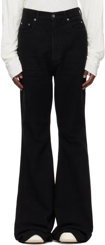 Rick Owens Drkshdw Black Porterville Bolan Bootcut Trousers In 09 Black