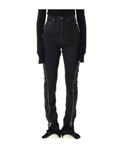 RICK OWENS DRKSHDW BELT LOOP DENIM TROUSERS
