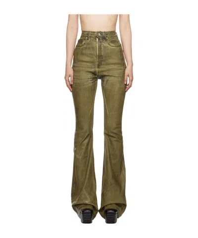 Rick Owens Drkshdw Green Porterville Bolan Bootcut Jeans In 85 Sage