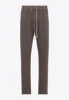Rick Owens Drkshdw Dust Grey Cotton Drawstring Pants With Relaxed Fit In Gray